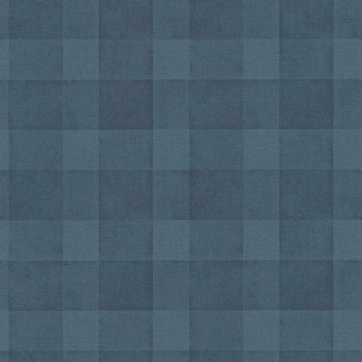 Eco-friendly wallpaper with a plaid pattern and linen look, PVC-free: dark blue, 1363122 AS Creation