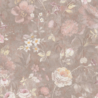 Eco-friendly wallpaper with floral pattern: light brown, 1362473 AS Creation