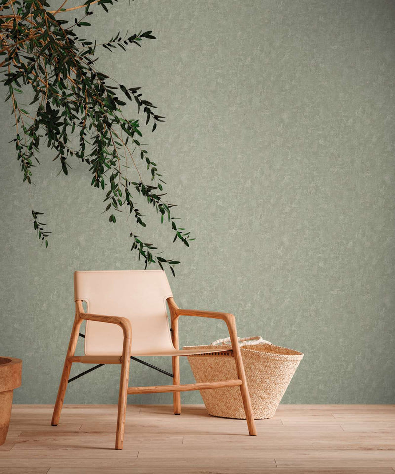 Eco-friendly PVC-free wallpaper with a textured look: light green, 1362530 AS Creation