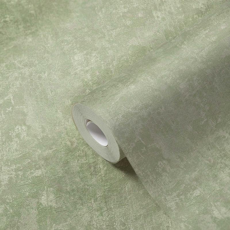 Eco-friendly PVC-free wallpaper with a textured look: light green, 1362530 AS Creation