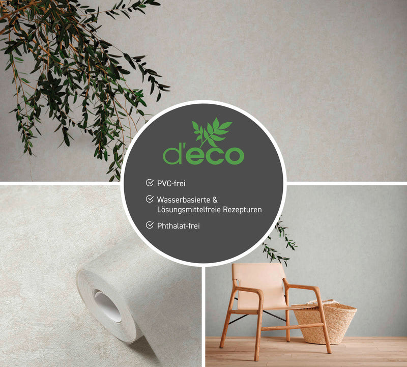 Eco-friendly PVC-free wallpaper with a textured look: cream, 1362533 AS Creation