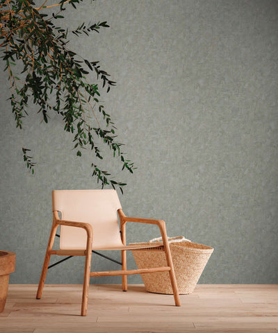 Eco-friendly PVC-free wallpaper with a textured look in green, 1362527 AS Creation