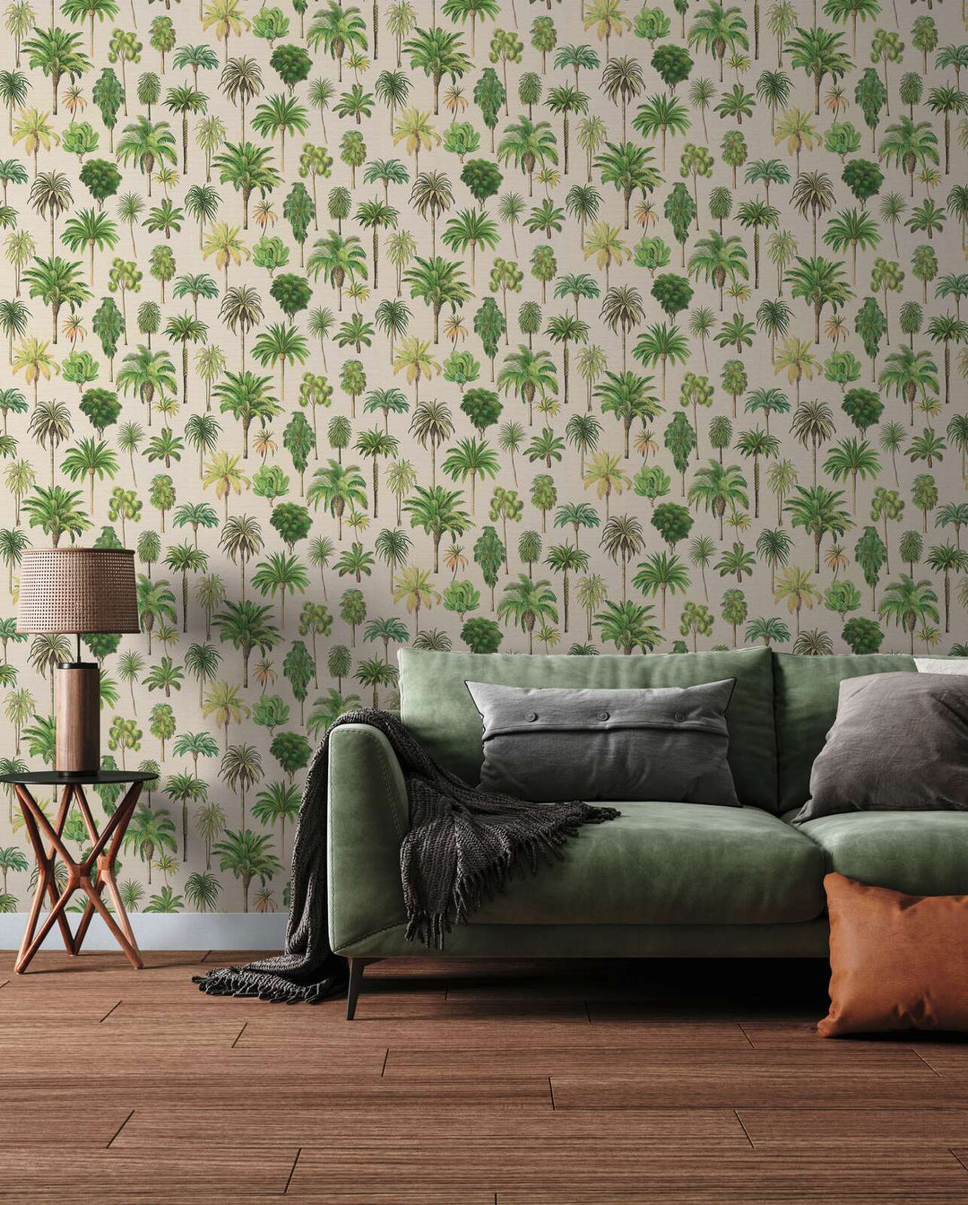 Tapetes ar tropu palmu kokiem, ar matētu apdari - 3012237 AS Creation