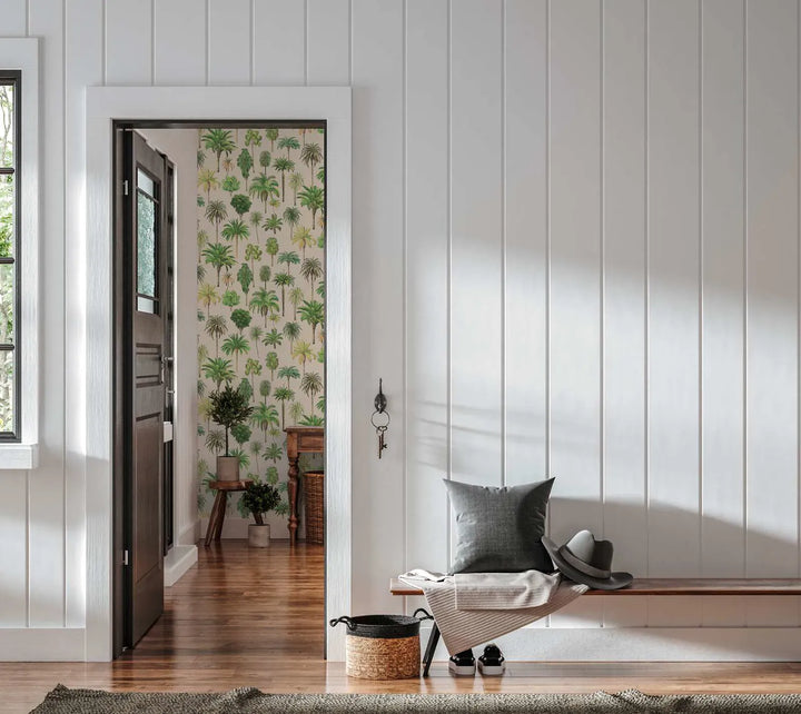 Tapetes ar tropu palmu kokiem, ar matētu apdari - 3012237 AS Creation