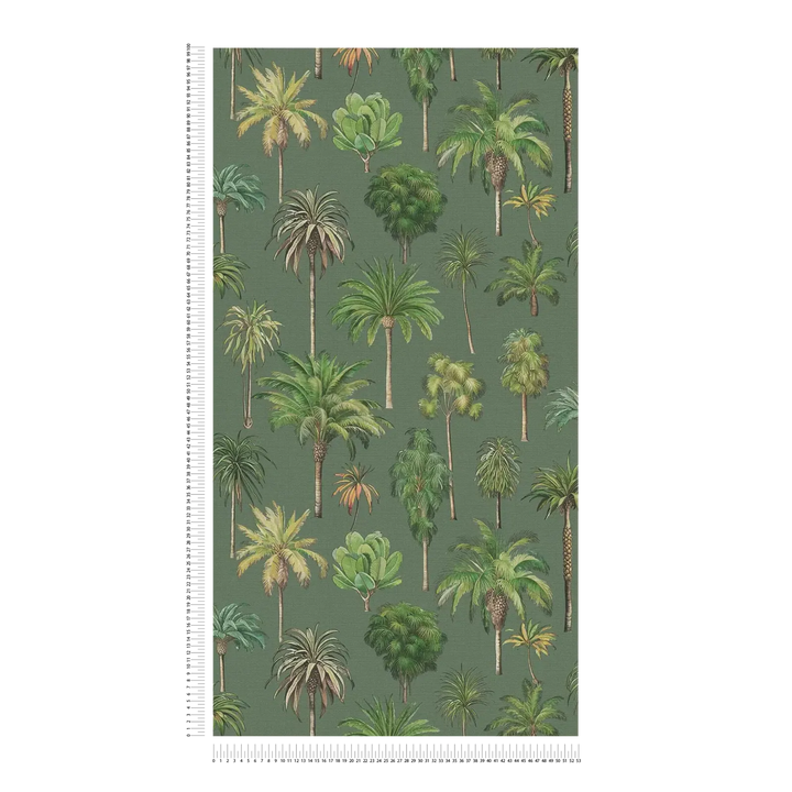 Eksotiskas  tapetes ar tropu palmu kokiem, tumši zaļas - 3012240 AS Creation