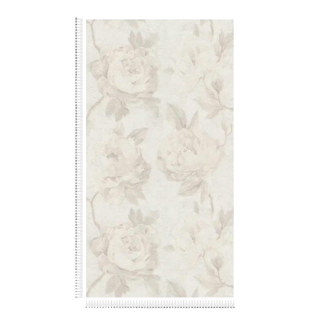 Elegantas rozes ziedu  tapetes - gaiši pelēkā - 3012171 AS Creation