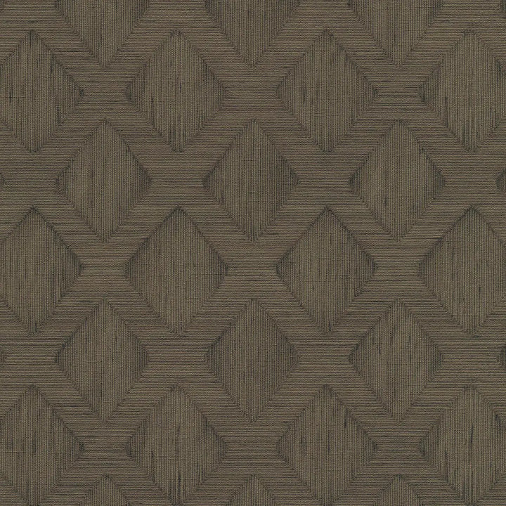 Close-up of non-woven wallpaper roll 10509-36 with embossed fabric line texture and diamond pattern