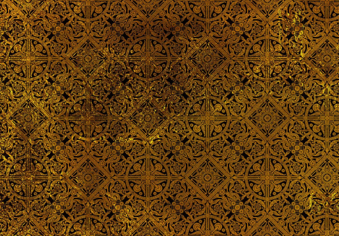 Fototapetes ar ķeltu ornamentu, zeltā krāsā - 91380