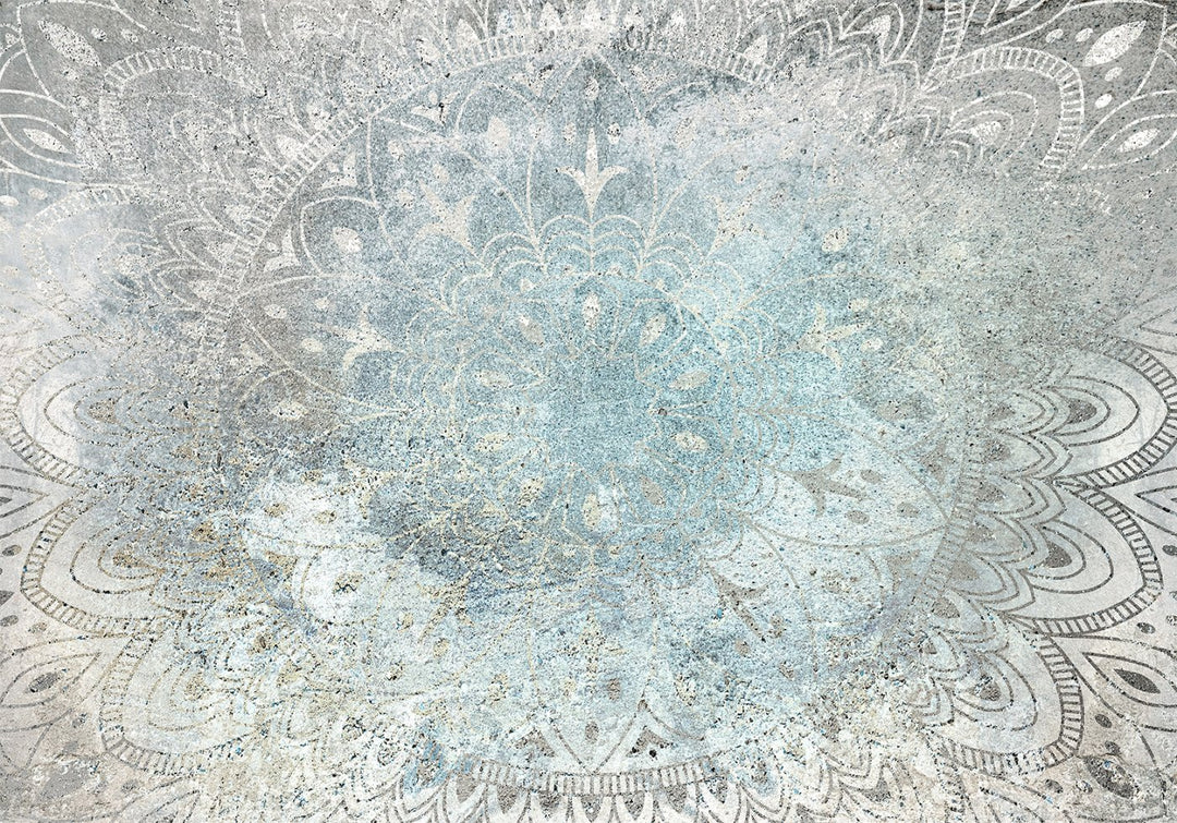 Fototapetai - Mandala - ryškūs ornamentai patinos spalvomis natūraliame fone, 148590