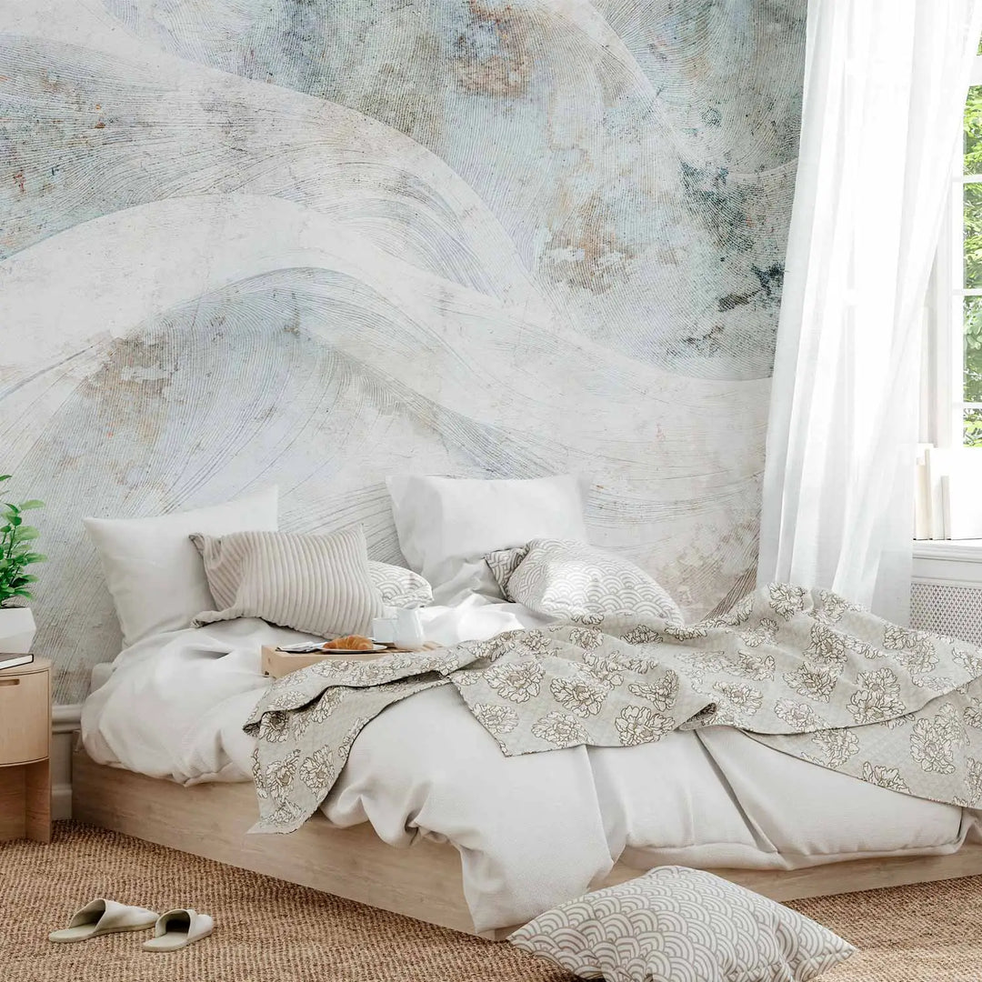 Фотообои - абстрактный фон с волнами в серых тонах, 148597