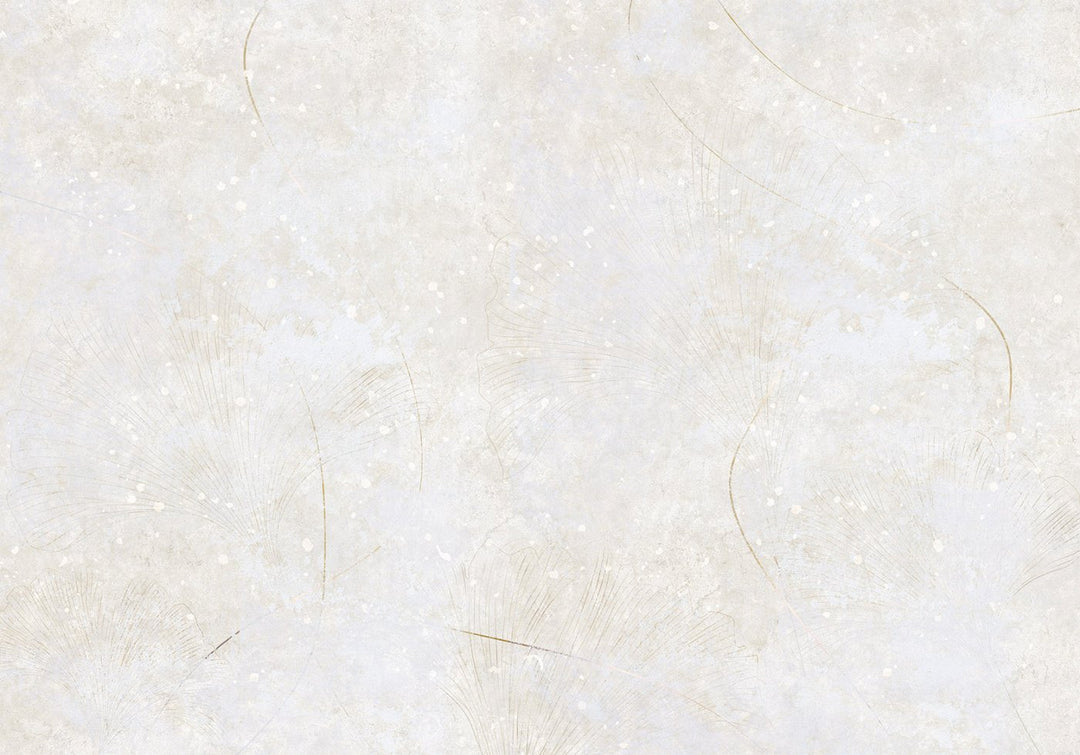 Fototapetes - Viegls krēmkrāsas fons ar lapu motīvu, 148802