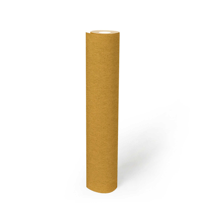 Non-woven Matt wallpaper with textured appearance: yellow, 1372243 AS Creation