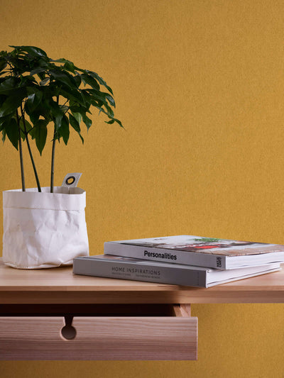 Non-woven Matt wallpaper with textured appearance: yellow, 1372243 AS Creation