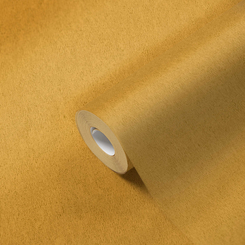 Non-woven Matt wallpaper with textured appearance: yellow, 1372243 AS Creation