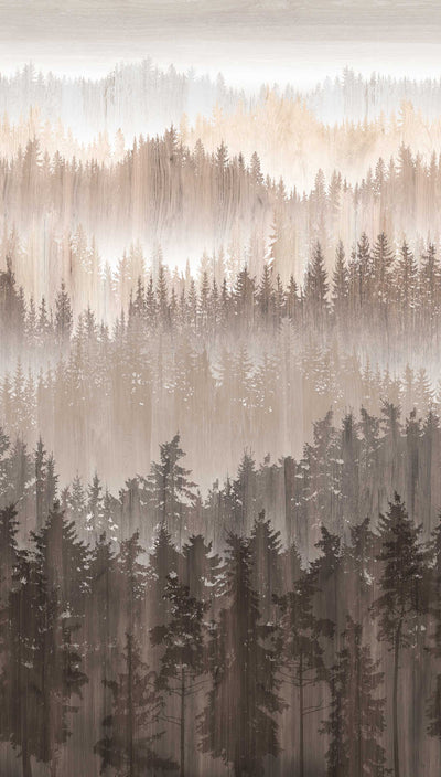 Non-woven abstract forest wallpaper in beige, 1375204 AS Creation