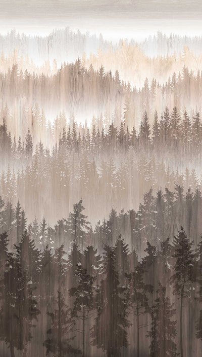 Флизелиновые  абстрактные лесные обои бежевого цвета, 1375204 AS Creation