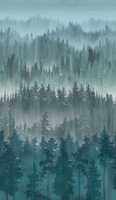 Флизелиновые  абстрактные лесные обои темно-зеленого цвета, 1375205 AS Creation