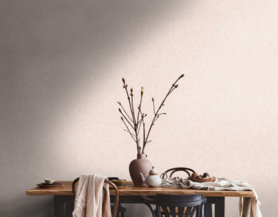 Non-woven wallpaper with stucco look in pink, 1376056 AS Creation