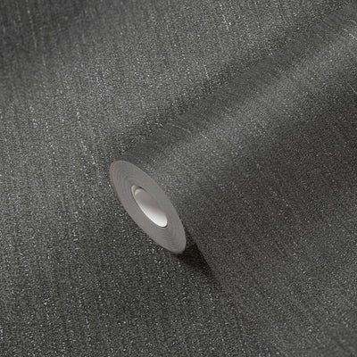 Flizelino tapetai su audinio struktūra - juoda, sidabrinė - 1372173 AS Creation