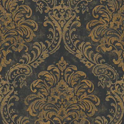 Non-Woven wallpapers with baroque ornaments and metallic look, black - 1373723 AS Creation