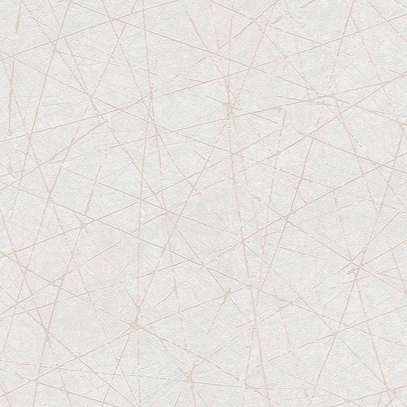 Флизелиновые  Обои с графическим линейным рисунком белого цвета, 1375133 AS Creation