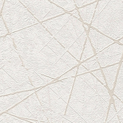 Флизелиновые  Обои с графическим линейным рисунком белого цвета, 1375133 AS Creation