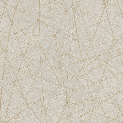 Non-woven beige and gold graphic line pattern wallpaper, 1375135 AS Creation