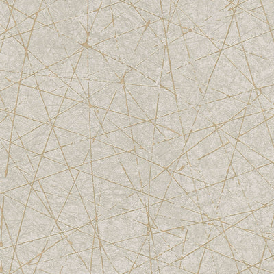 Flizelīna tapetes ar grafisko līniju rakstu bēšā un zeltā krāsā, 1375135 AS Creation