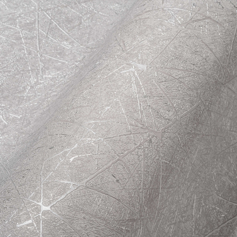 Flizelīna tapetes ar grafisko līniju rakstu pelēkā krāsā, 1375134 AS Creation