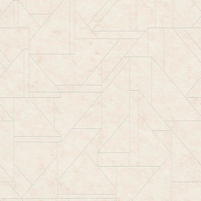 Non-woven wallpaper with graphic line pattern, cream - 1374016 AS Creation
