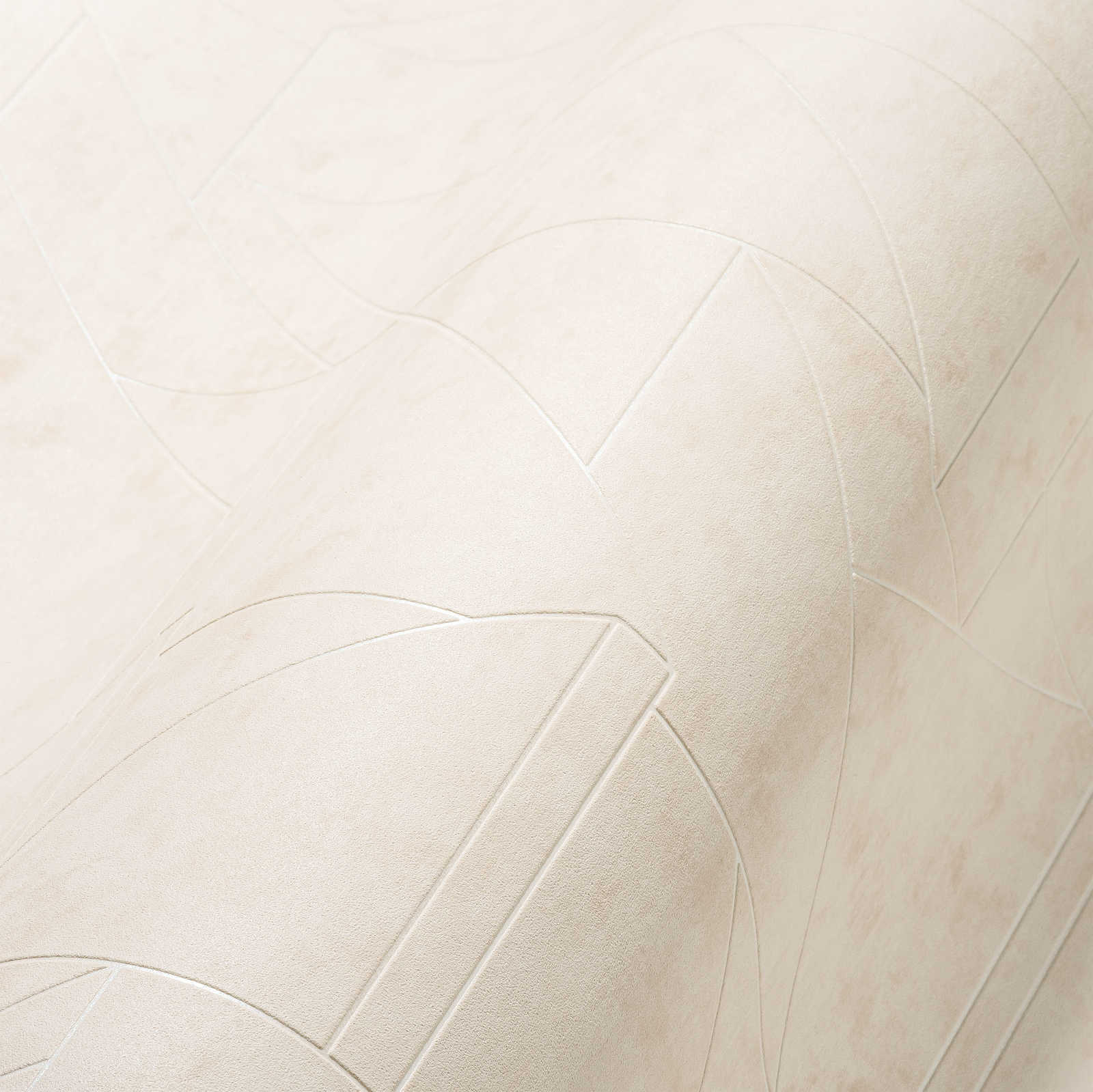 Flizelīna tapetes ar grafisku līniju rakstu, krēmkrāsā, 1374016 AS Creation