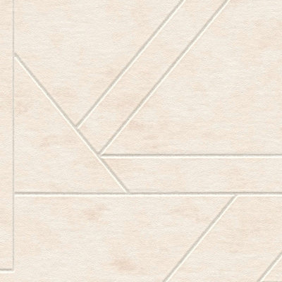Flizelīna tapetes ar grafisku līniju rakstu, krēmkrāsā - 1374016 AS Creation