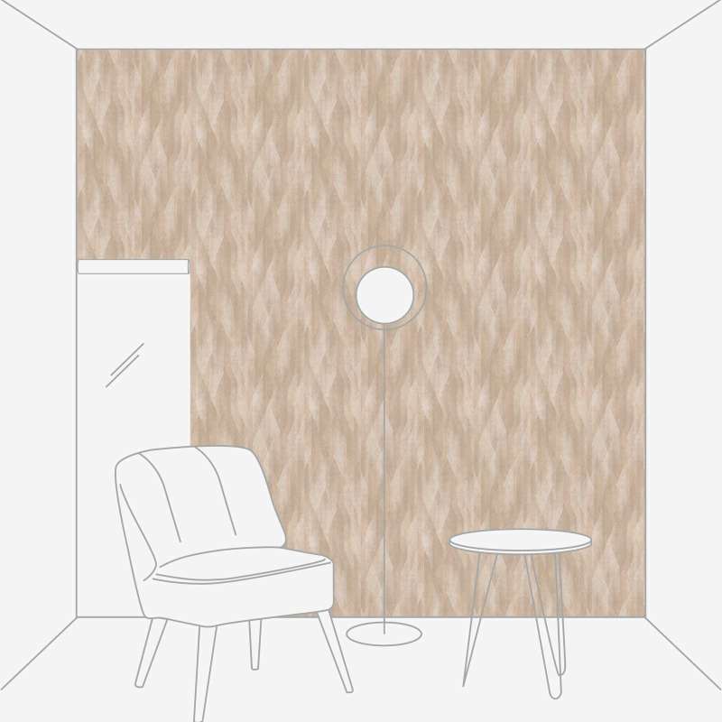 Non-woven wallpaper with graphic diamond design - beige, brown, 1373603 AS Creation