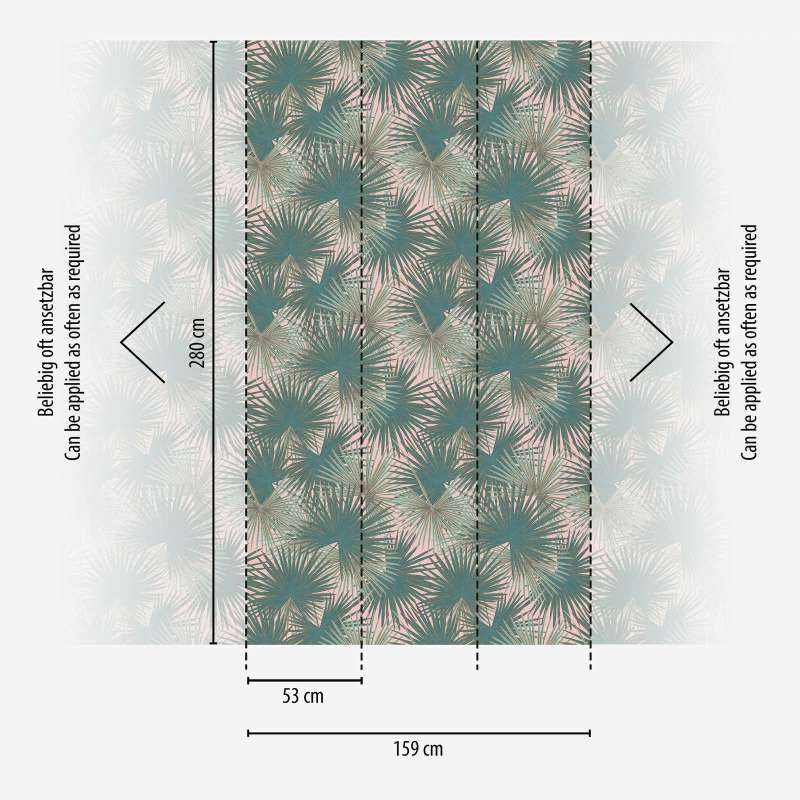 Флизелиновые  Обои с крупными листьями в зеленых и розовых тонах, 1375244 AS Creation