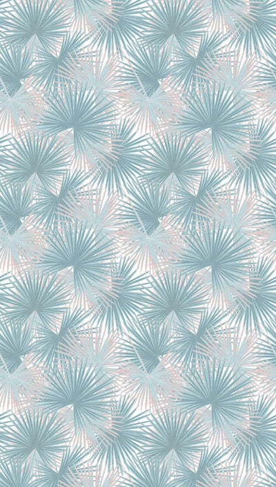 Non-woven wallpaper with large leaves in shades of blue, 1375243 AS Creation