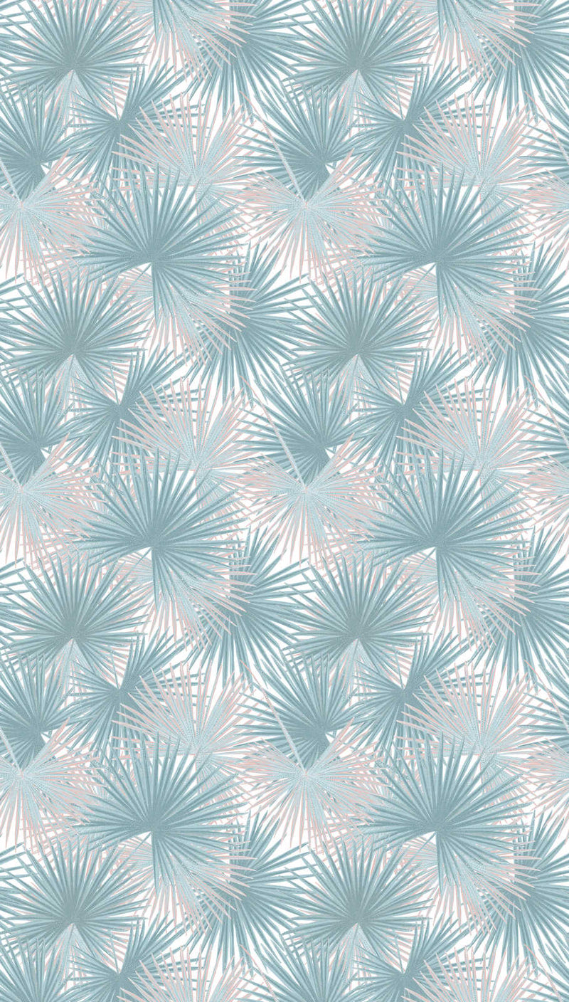 Non-woven wallpaper with large leaves in shades of blue, 1375243 AS Creation