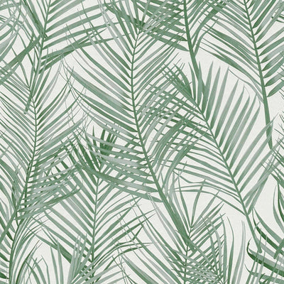 Non-Woven wallpapers with large palm leaves: green, 1372355 AS Creation