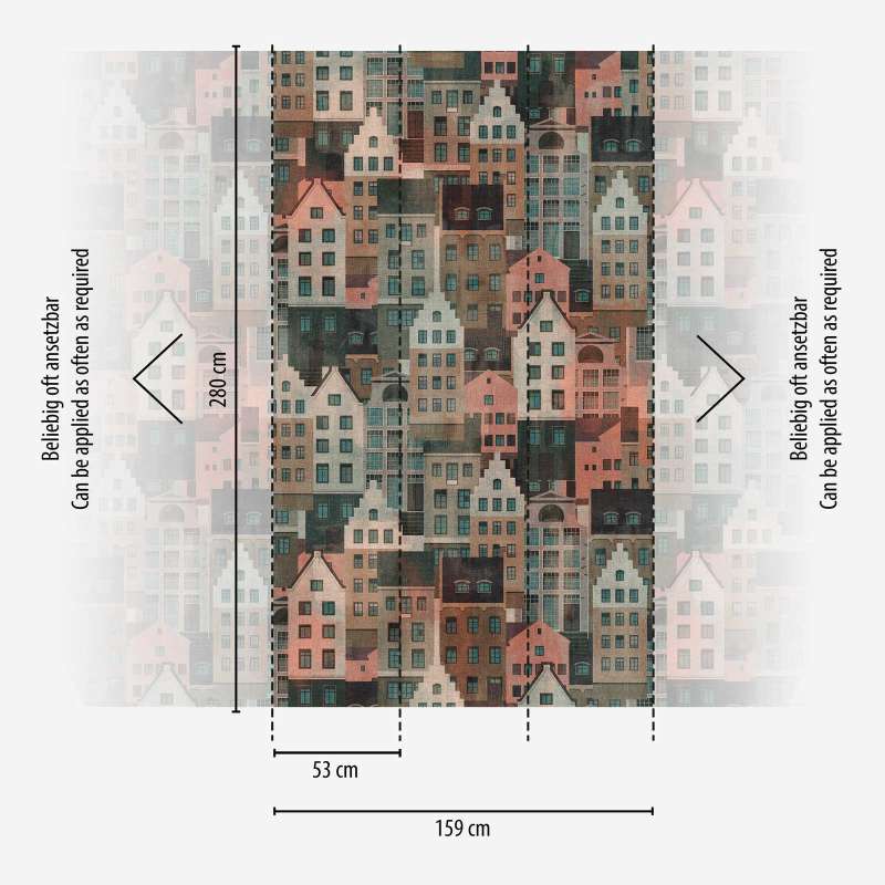 Флизелиновые  Обои с городским рисунком (разноцветные), 1375216 AS Creation
