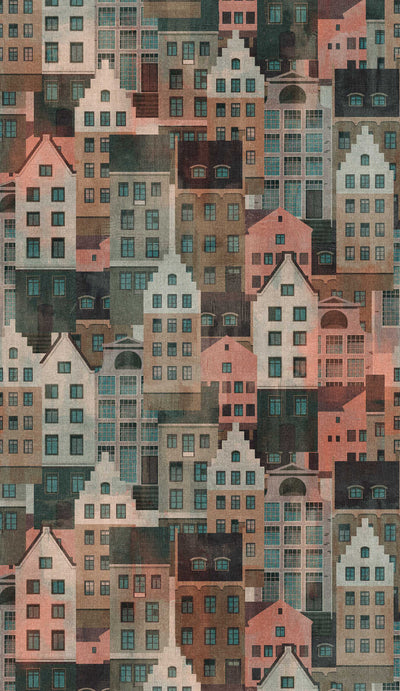 Флизелиновые  Обои с городским рисунком (разноцветные), 1375216 AS Creation