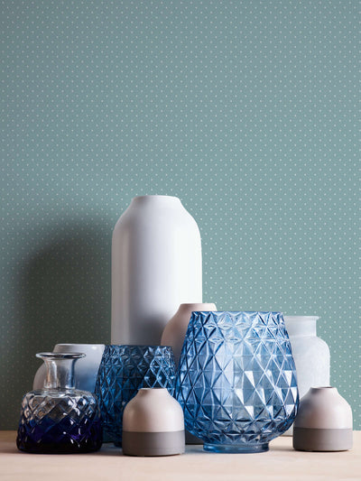 Non-Woven wallpapers with fine dots: blue, 1373060 AS Creation