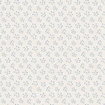 Non-Woven wallpapers with delicate floral pattern: white, blue - 1373125 AS Creation