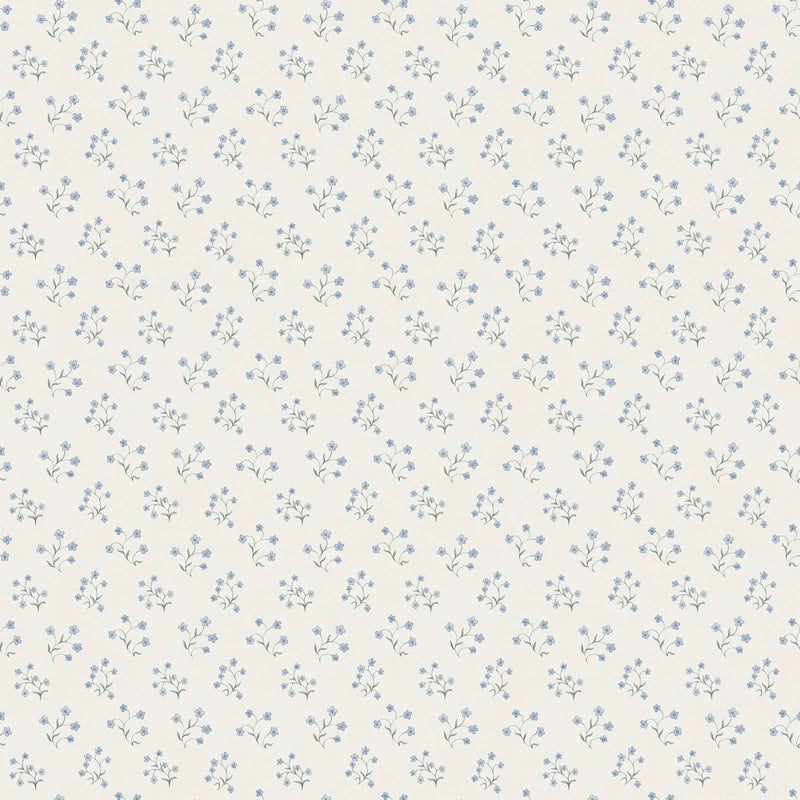 Non-Woven wallpapers with delicate floral pattern: white, blue - 1373125 AS Creation