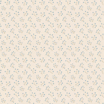 Non-Woven wallpapers with delicate floral pattern: cream, blue - 1373126 AS Creation