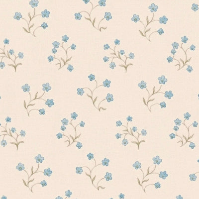 Non-Woven wallpapers with delicate floral pattern: cream, blue - 1373126 AS Creation
