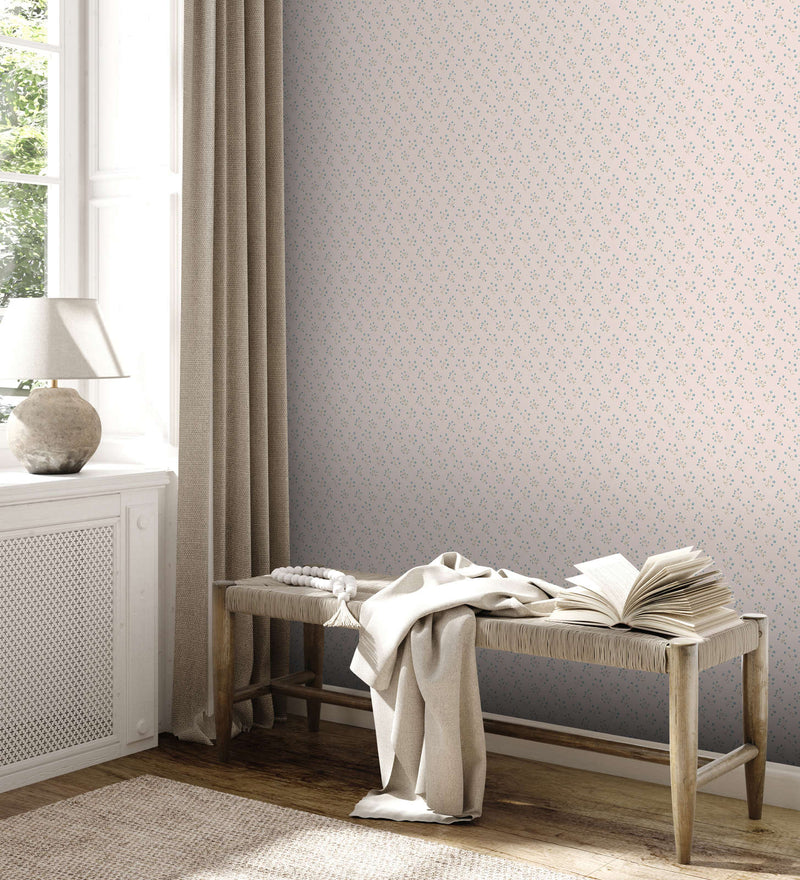 Non-Woven wallpapers with delicate floral pattern: cream, blue - 1373126 AS Creation