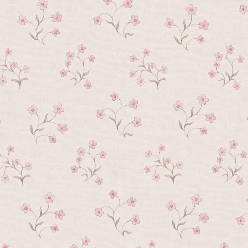 Non-Woven wallpapers with delicate floral pattern: pink - 1373127 AS Creation