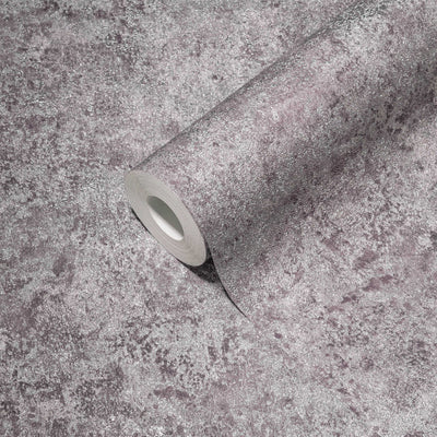 Non-woven wallpaper with shiny metallic effect in shades of grey, 1373677 AS Creation