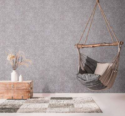 Non-woven wallpaper with shiny metallic effect in shades of grey, 1373677 AS Creation