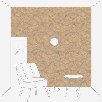 Non-woven wallpaper with shiny wave pattern in brown, gold - 1373616 AS Creation