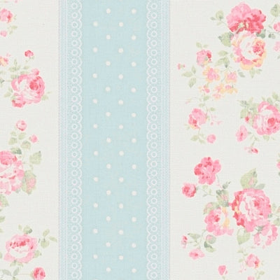 Non-Woven wallpapers with stripes, flowers and dots: blue, pink - 1373043 AS Creation